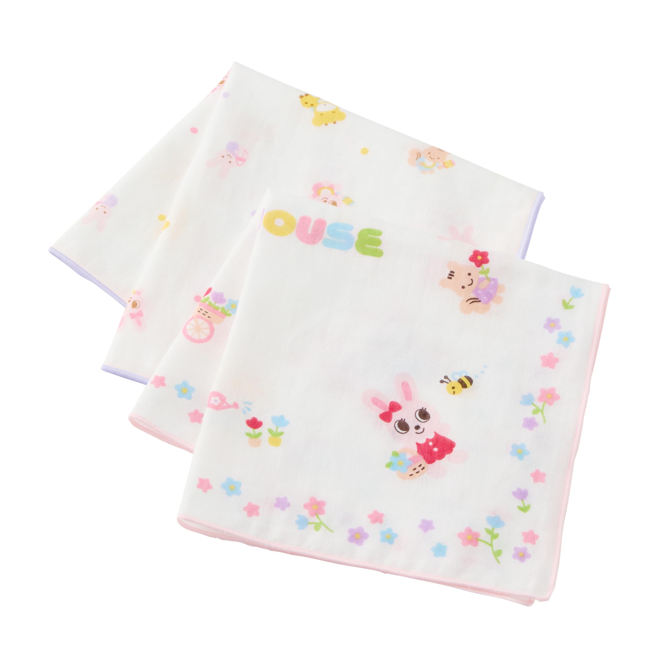 

MIKI HOUSE Gauze Handkerchief Made in Perfect for Bathtime and Baby Suitable for Boys and Baby Baby Shower Pink Set, 2-Piece Set, 100% Cotton, Japan,