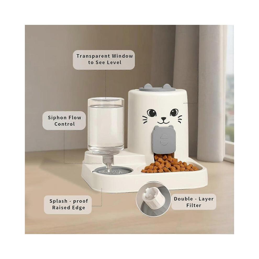 2-in-1 Gravity Pet Feeder and Water Dispenser, Small Dog Cat Food Water Dispenser, Small Pet Food and Water Dispenser, Pet Feeder Water Bowl, Easy to