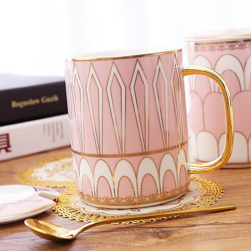 British European Ceramic Couple Water Cup Afternoon Tea Light Luxury Cup Coffee Cup Belt