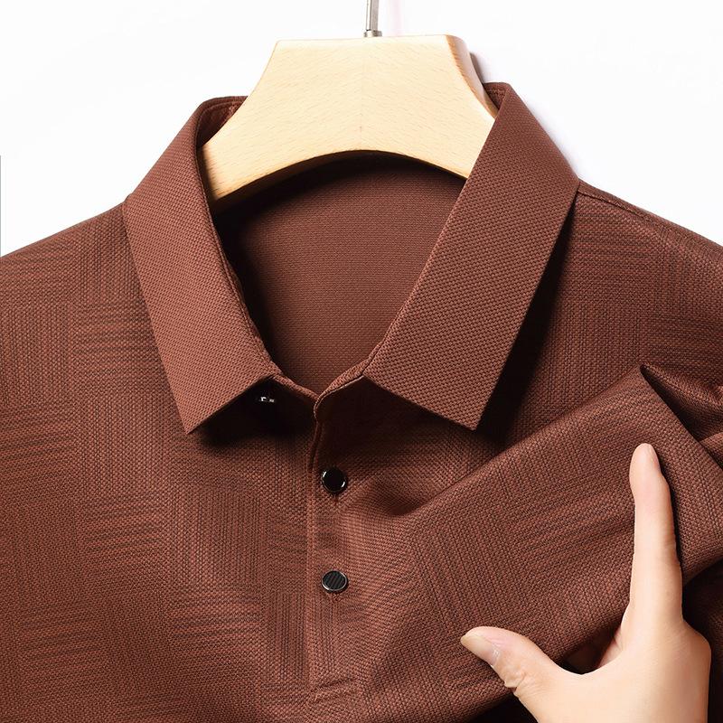 

Новая футболка для мужской моды Модный повседневный топ с длинным рукавом и клетчатым трендовым воротником Рубашка POIO Универсальная 4XL оранжевый