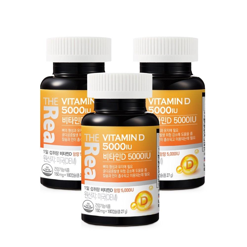 THEReal Vitamin D 5000IU 180 Tablets 3 Pcs