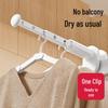 Portable Folding Travel Clothes Rack - Telescopic No-Punch Hanger for Indoor Drying