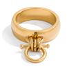 Youthway Minimalist Circle Pendant Finger Rings For Women  Gold Plated Stainless Steel Rings Simple Fashion Jewelry Gift