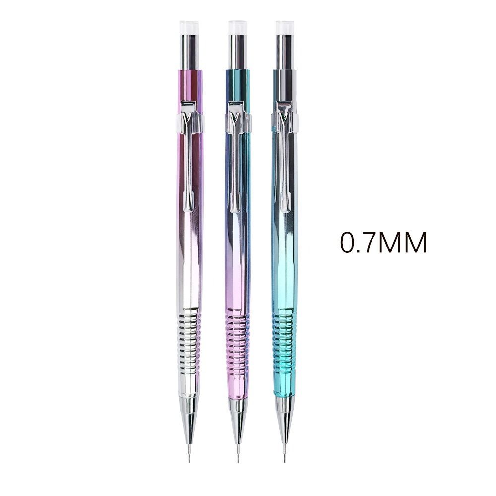 Kvalitní kovová mechanická tužka Dvojitá hlava 0,5/0,7/0,3/0,9 mm Propisovací tužka 2 v 1 Kuličkové pero Studenti