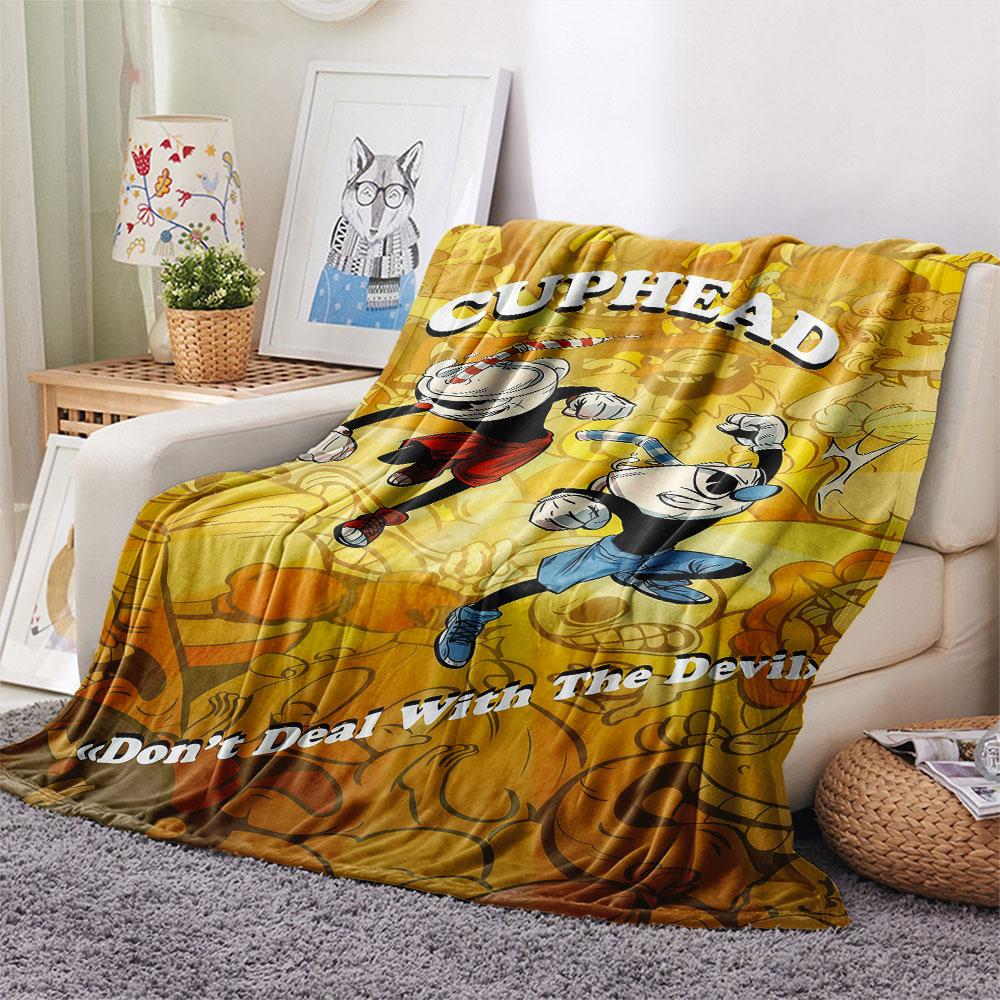 Cuphead Vintage Stars Blanket, High quality Comfortable for All Seasons, Home Decor, Warmth and Comfort