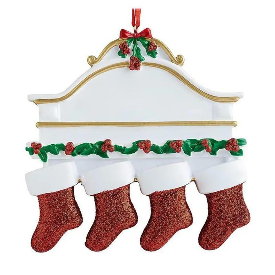 Christmas Resin Creative Stockings Family Nameplate Diy Christmas Ornament For Decor Home