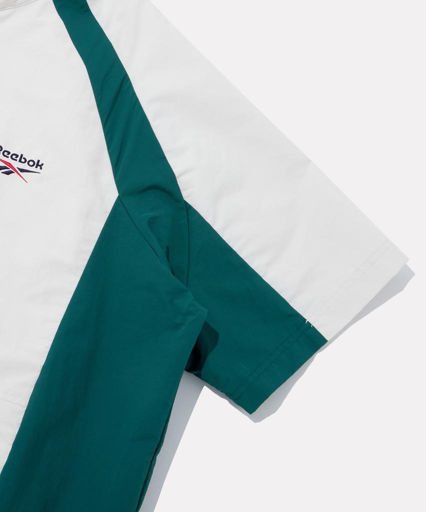 Reebok Dna Colorblock Short Sleeve Anorak - Ivory:Green