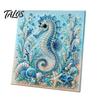 3D Strasssteine Bastelset Meeresschildkröte Oktopus DIY Perlenmalerei Set, Ozean Thema Diamant Malerei Entspannende Erwachsenen Sets Set für Erwachsene Anfänger, Perlen Alles-Perlen