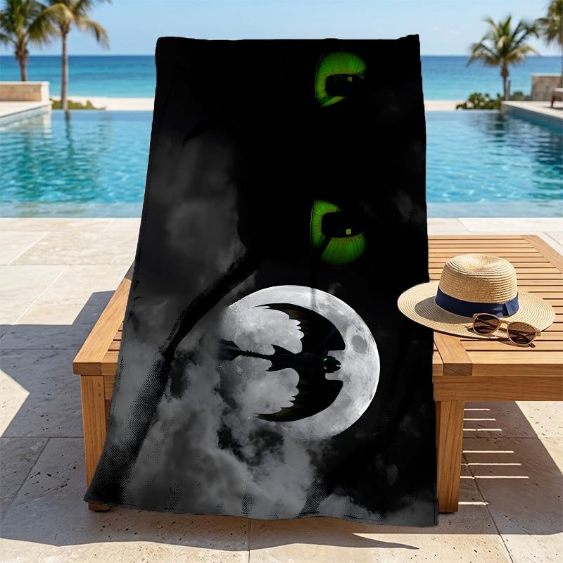 Bat Moon Stylish Digital Printing Beach Towel Quick Drying Absorbent Blanket For Beach Pool Gym Travel Christmas Gift C9211834