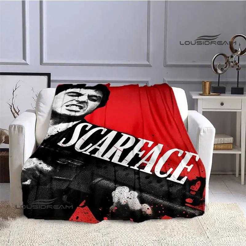 Classic Movie Scarface Blanket Flange Warm Blanket Soft and Comfortable Blanket Home Travel Blanket Bed Linings Birthday Gift