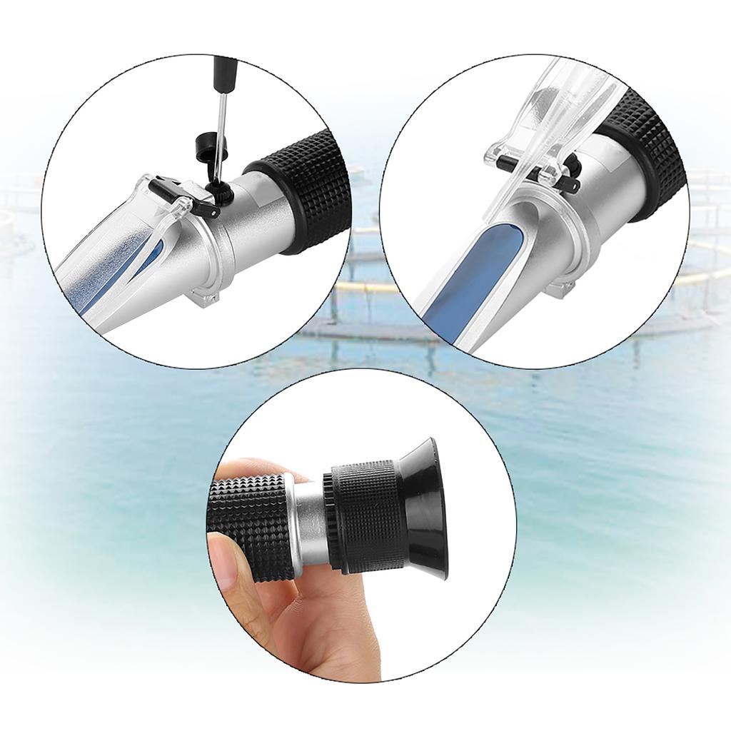 Refractometer Saltwater Aquarium, ATC Digital 0 - 10 Aquarium Optics Refractometer Salinity  For Saltwater Aquarium Salinity  with Rubber Handle for M