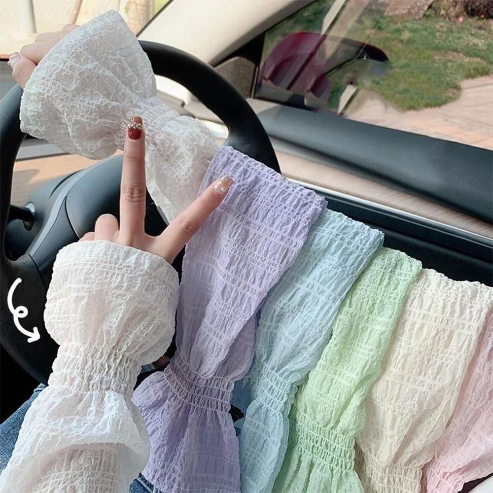 Color Driving Long Sleeves Bubble Cooling Sleeves Chiffon Sleeve Sunscreen Sleeves Arm Sleeves