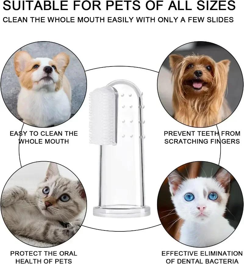 Soft Silicone Pet Finger Cots Toothbrushes Dog Brush Bad Breath Teeth Care Cleaning Tool Cat Scrub Pet Tooth Cleaner Supplies