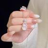 Chinese White Chalcedony Gourd Pendant Necklace for Women - Elegant Clavicle Chain, Ideal Gift for Girlfriend or Best Friend.