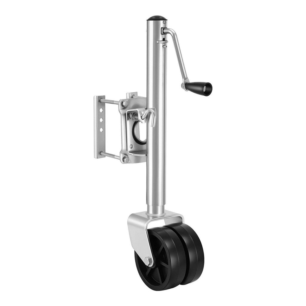 Trailer Jack with Wheel, 907 Kg Load Capacity, Heavy Duty Swivel Boat Trailer Jack with PP Dual Wheel & Ergonomic Handle, 381-685 Mm Lift Range, Fit