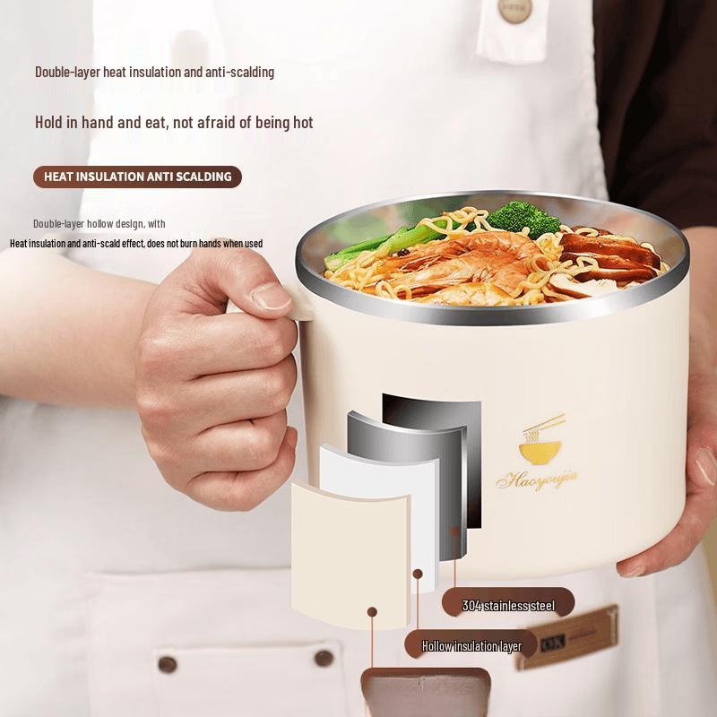 ZISIZ 304 Stainless Steel Instant Noodle Bowl with Lid
