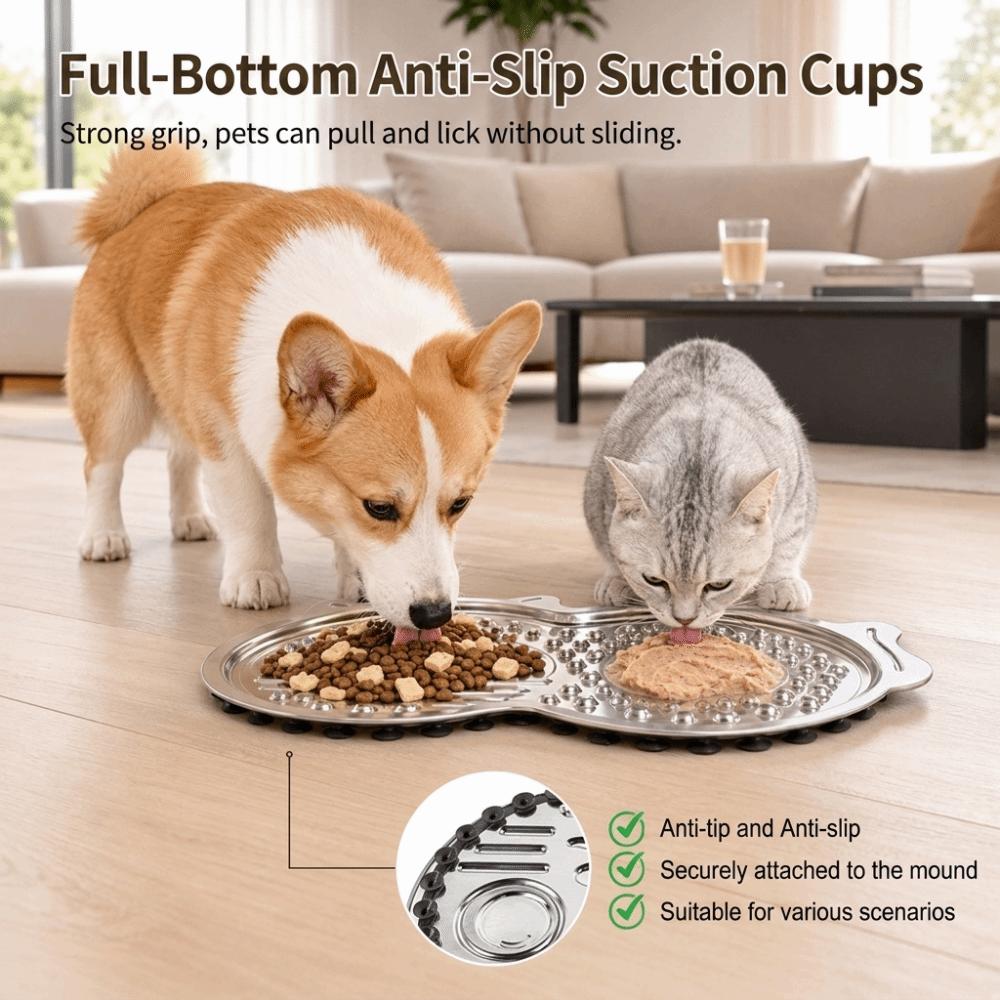 Non‑slip Lick Pad Anti‑choking Dog Enrichment Feeder New Stainless Steel Lick Mat Dogs & Cats,