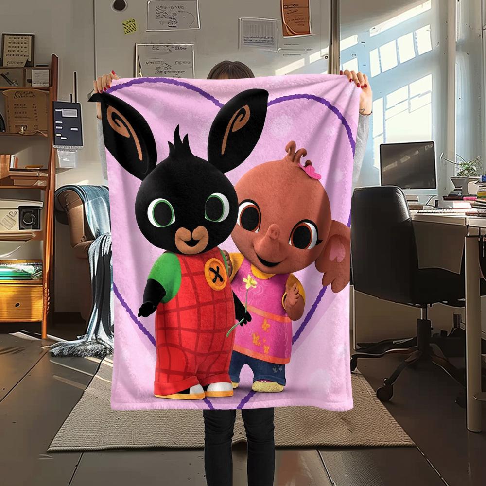 Coperta in Flanella con Stampa di Bing Bunny, Alta qualità, Confortevole per Tutte le Stagioni, Decorazione per la Casa, Calore e Comfort