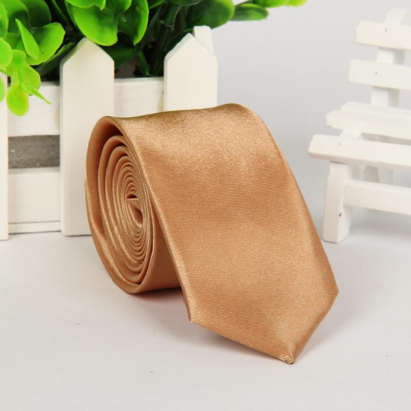 Casual Korean Style Narrow 5cm Solid Color Tie for Men