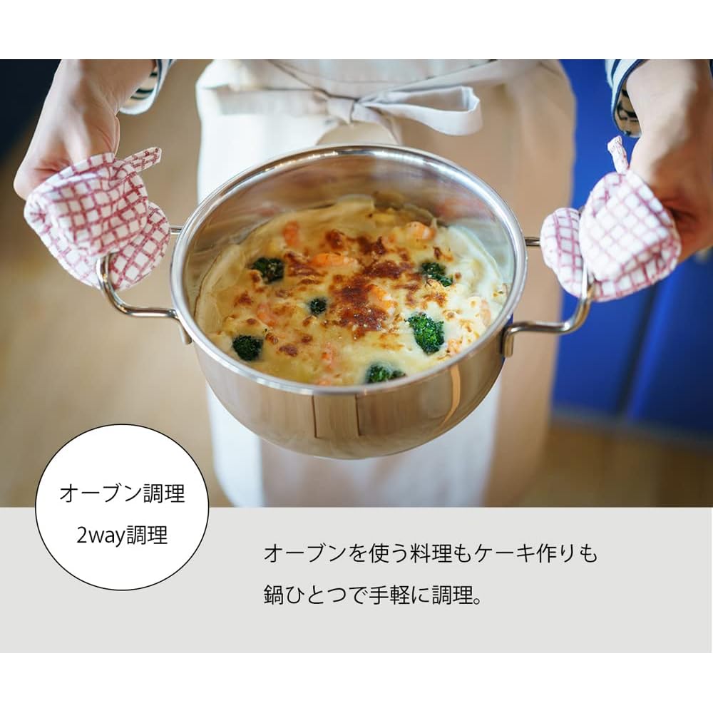 Miyazaki Seisakusho Geo Yukihira Pot 18cm Made in Japan IH Compatible All Heat Source Compatible 15