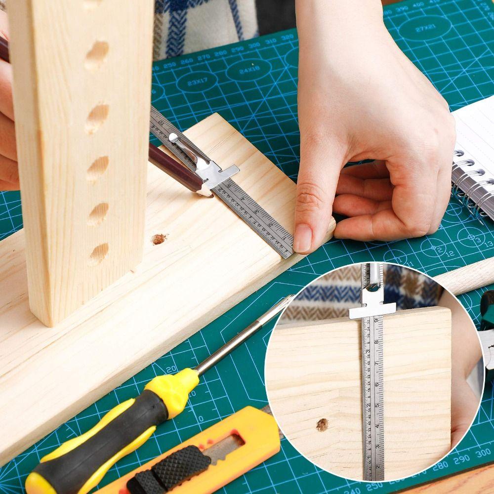 Detachable Clip Stainless Steel Ruler Accurate Scale Measuring Gauge Pocket Ruler  Sewing Craft