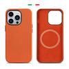 Echte Rindslederhülle für iPhone 16 Pro Max 15 Pro 14 Plus 13 12 Mini Magnetisches Kabelloses Laden Smartphon Hülle