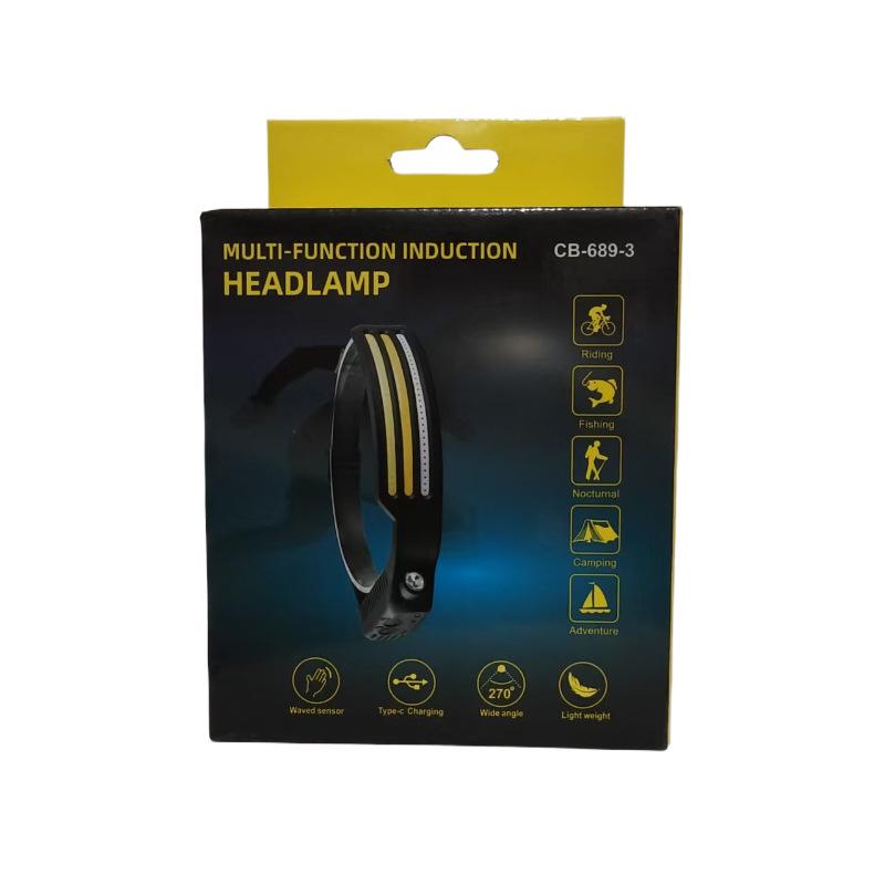 Rechargeable LED Induction Headlamp: Strong COB Light for Night Fishing and Outdoor Use