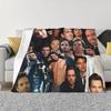 Sebastian Stan Collage Anime Decke Fleece Textil Dekor Atmungsaktiv Leicht Kuscheldecken für Zuhause Schlafzimmer Steppdecke