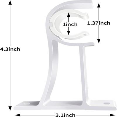 Single Hang Curtain Rod Holder with Screws Aluminum Alloy Roman Rod Bracket Heavy Duty Curtain Fixing Clip Hook