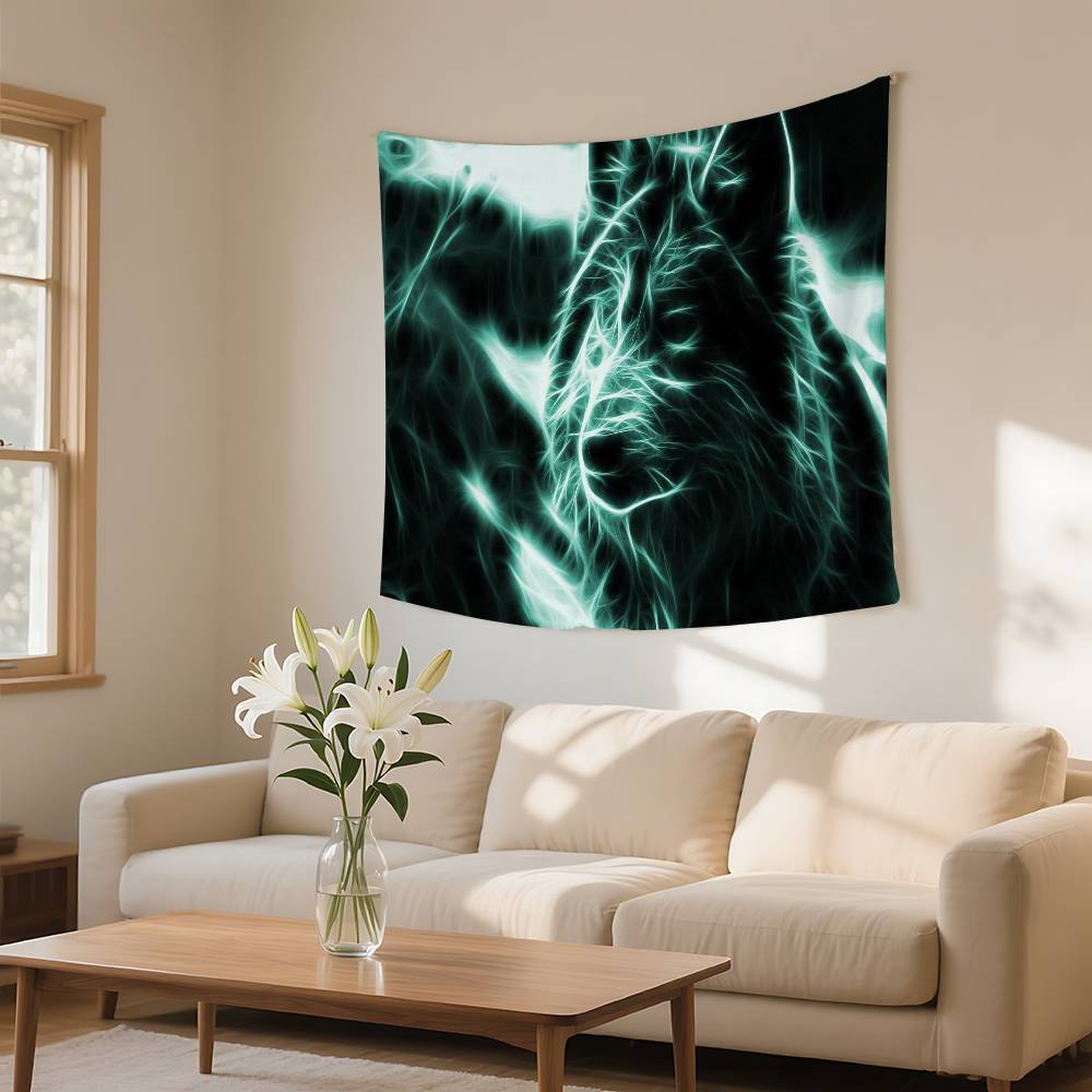 Psychedelic 3D Wolves Tapestry Customizable Tapestries Of Various Styleswall Hangings Celebrity Photo Printingwall Hangings