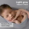 Baby Stretchy for Newborn Photo Pastel 170cm X 40cm Backdrop X Wrap, Swaddle, Shoot, Beige, (light Grey, (150cm 170cm))
