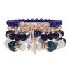 4Pcs/set Bohemian Stackable Bead Bracelets For Women Multilayered Bracelet Pendant Charm Stretch Bangles
