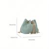 Fashion Solid Color Hollow Out Woven Chain Drawstring Mini Crossbody Bucket Bag