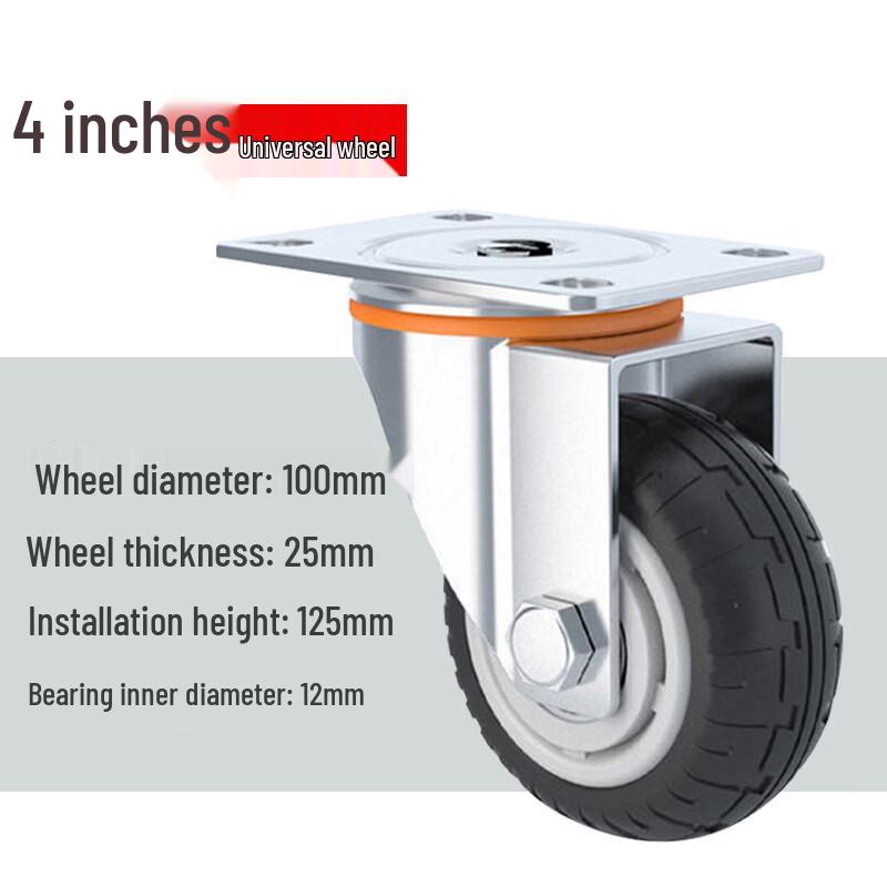 4-inch Lightweight Rubber Caster Wheel