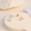 1 Pair Star Ear Studs Cool Style Solid Color Earrings Small Lightweight Anti-rust Anti-allergy Luster Colorfast Daily Earrings Holiday Gift