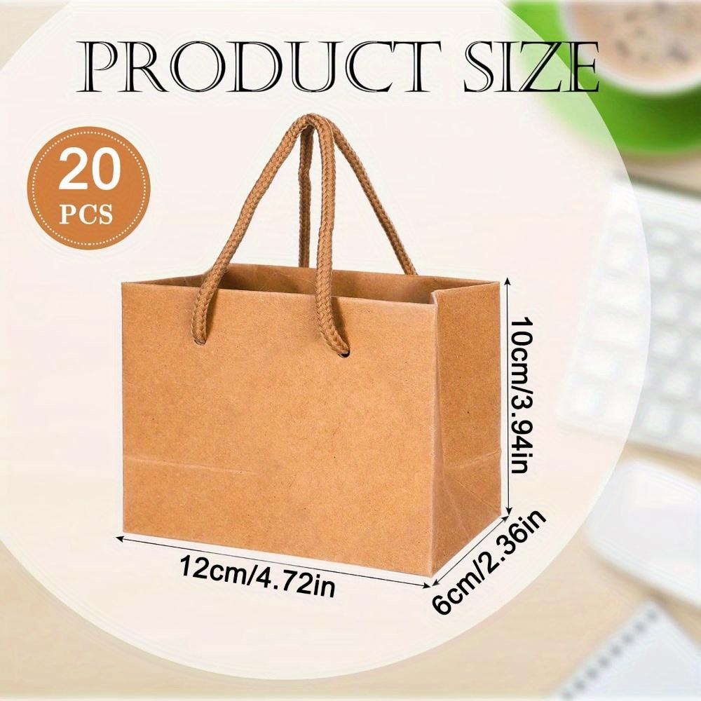 

20 шт. Мини крафтовых подарочных пакетов с ручками Коричневые маленькие бумажные пакеты Мини-бонбоньерки для осени Дня благодарения Свадебного девичника Детского душа Свадьбы Вечеринки по случаю дня рождения 20pcs 10*12*6cm