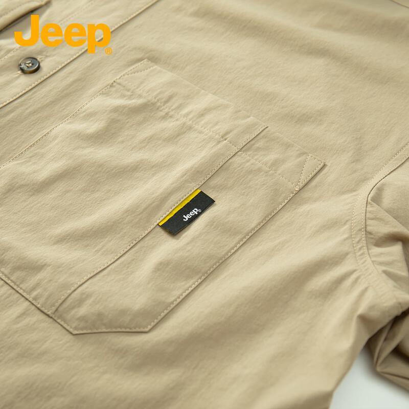 JEEP Men's Vintage Long-Sleeve Polo Shirt