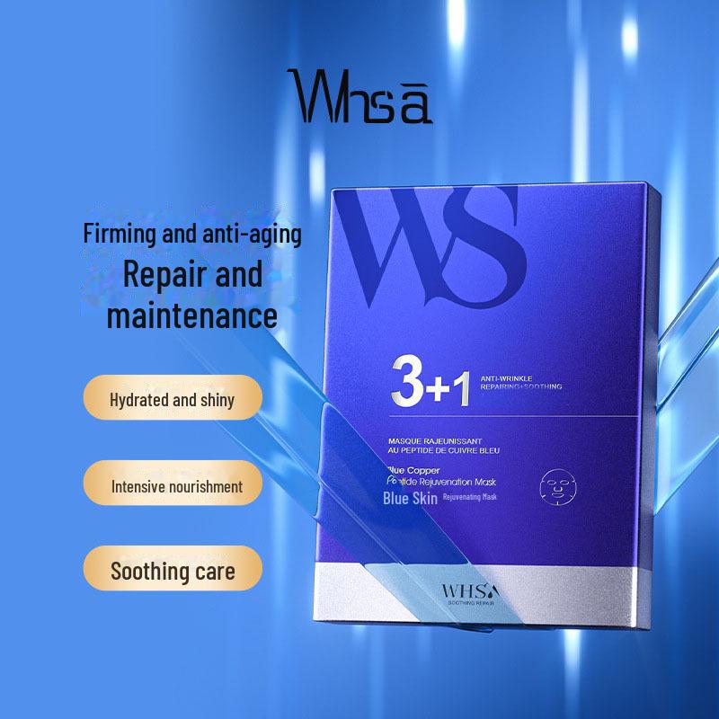 Whsa Blue Copper Peptide Rejuvenating Hydrating Facial Mask