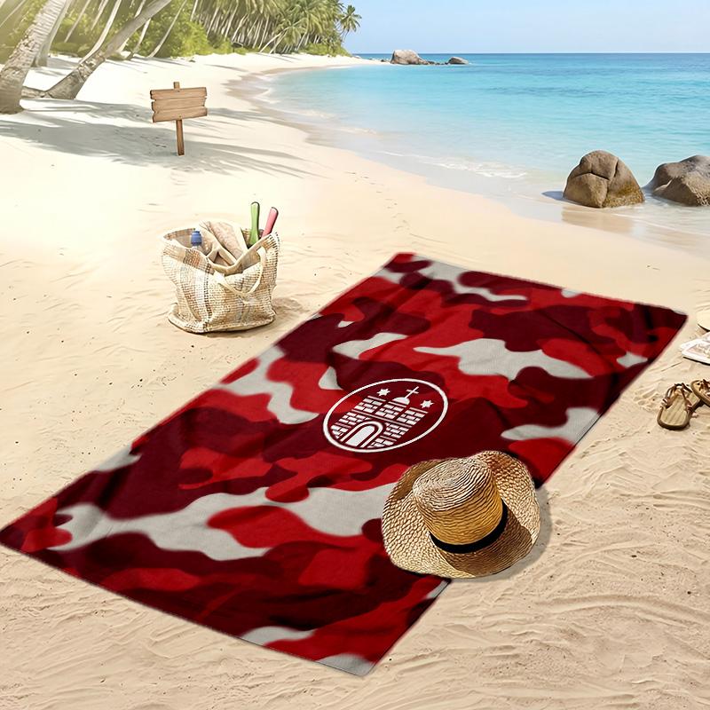 FC St. Asciugamano da Spiaggia con Stampa Calcio Pauli, Asciugamano Grande Morbido Asciugatura Rapida per Spiaggia Campeggio Nuoto