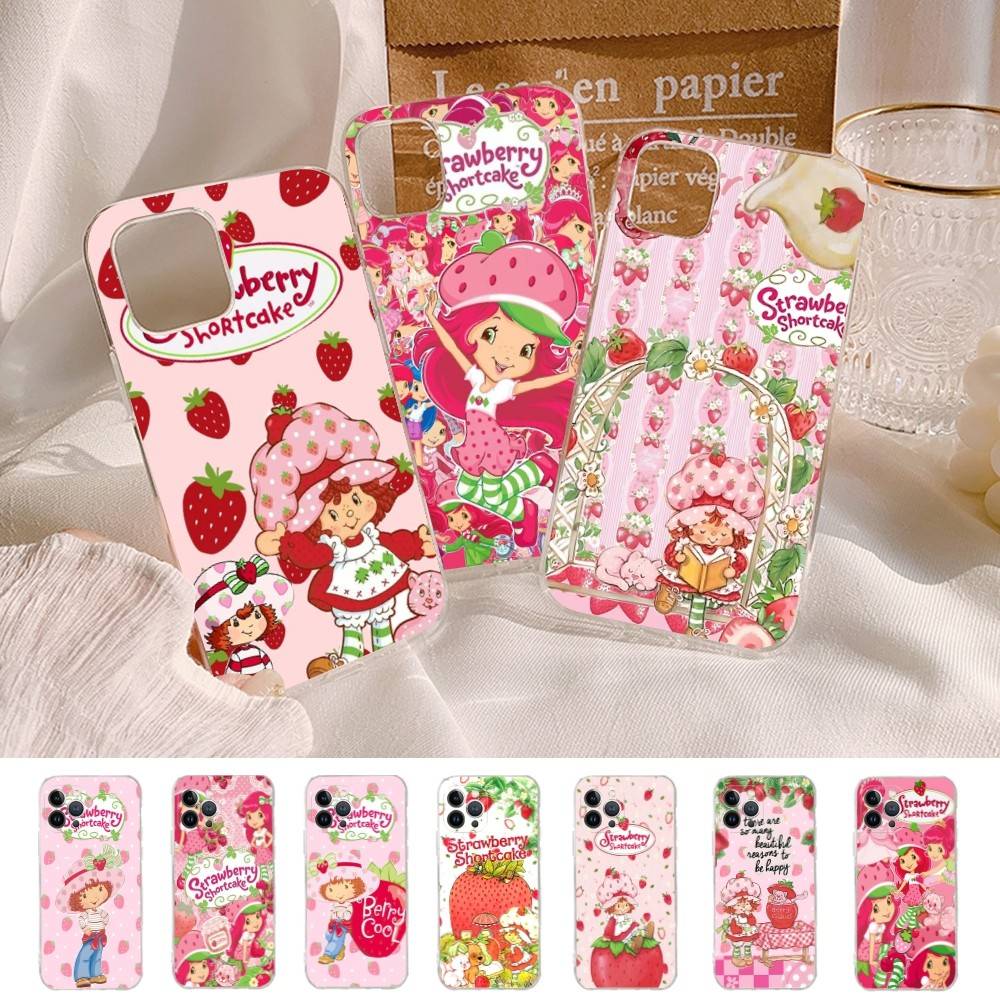 S-Strawberry Cartoon S-Shortcake Girl Case For Iphone 17 16 15 Pro Max 11 12 13 14 Pro Plus Phone Cover