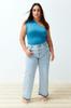 Women's Style Plus Size Cinnamon Asymmetric Collar Knitted Body with Snaps at the Bottom