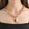 Layered   Heart Necklace O Shaped Fashionable Personalities   Necklace for Women