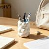 Versatile Storage Bucket 3D Bubble Cloud Shape Pen Holder, Desktop Organizer, Matte Milky Office Desk Cup White Aesthetic for Makeup Brushes