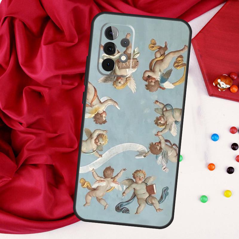 Renaissance Angels In Sky For Samsung Galaxy A55 A53 A33 A13 A35 A15 A36 A56 A26 A16 A22 A32 A52 A54 A34 A06 A05 Case