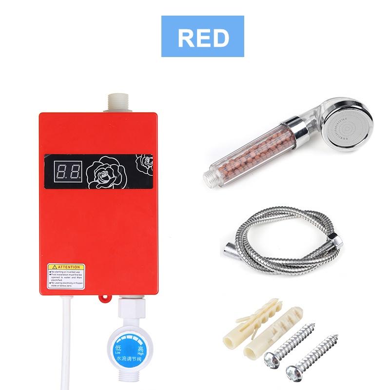220V 300W Universal Electric Water Heater Instant Tankless Water Heater 3KW Temperature Display Heating Shower + Nozzle