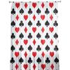 Quadrate Pik Herz Poker Textur Tüll Vorhänge für Wohnzimmer Dekoration Modern Chiffon Transparent Voile Küchenvorhang