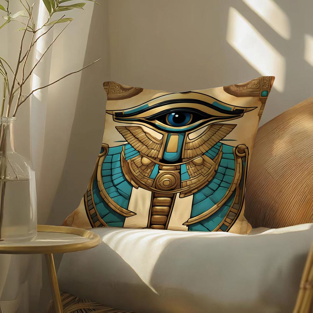 Retro Culture Ancient Egyptian Art Pillow Case Pattern Printed Pillowcase For Living Room Sofa Cushion Cover & Bedroom Decor