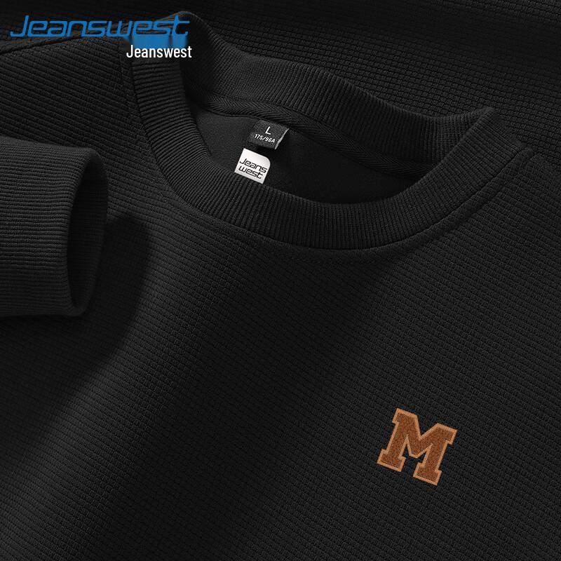 Jeanswest Men's Waffle Knit Round Neck Sweatshirt