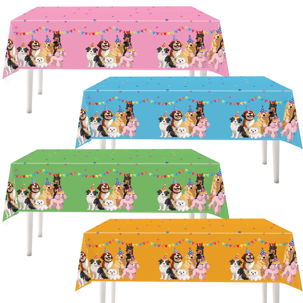 Cartoon Puppy Dog Birthday Party Decorations Supplie Celebration Party Disposable Banner Tablecloth Cup Plate Baby Shower Set