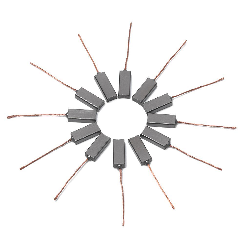 10pcs Carbon Brushes Wire Electric Motor Brush Replacement 4.5 X 6.5 X 20mm Leads Generator Carbon Brush Generic Hand Tools